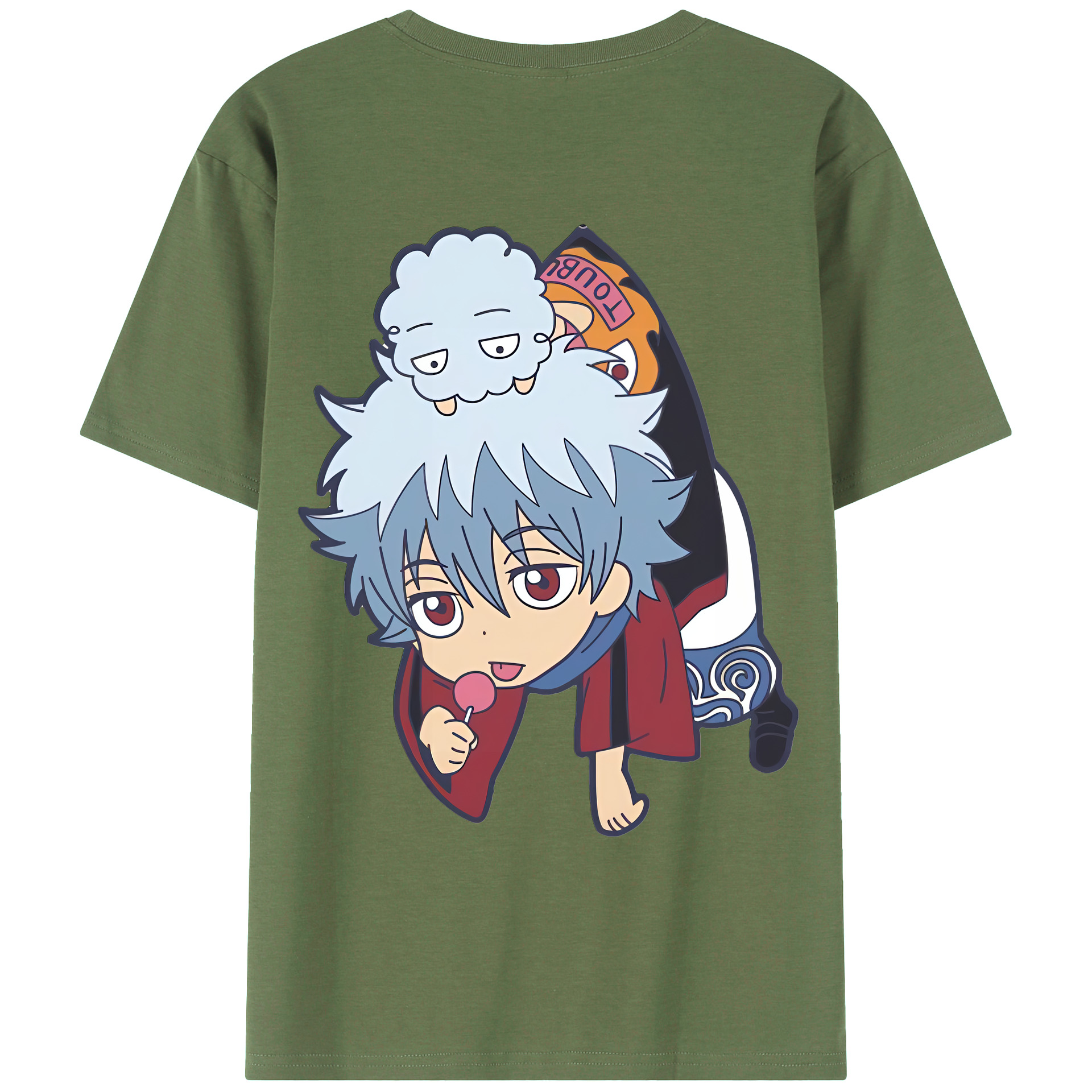 （画像用） ぎんたま 坂田銀時（さかたぎんとき） 神楽 志村新八（しむら しんぱち） GINTAMA Sakata Gintoki Kagura Shimura Shinpachi 綿100％ メンズ半袖Tシャツ（バックプリント） 通気性